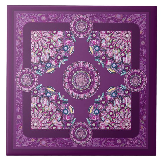 Kardinal Rosace Fliese (Vorderseite)