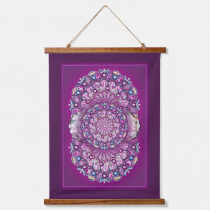 Kardinal Rosace Wandteppich Mit Holzrahmen