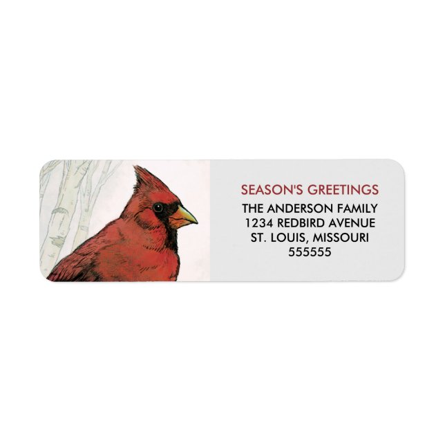 Kardinal Season's Greetings Rücksendeadressen-Aufk (Vorne)