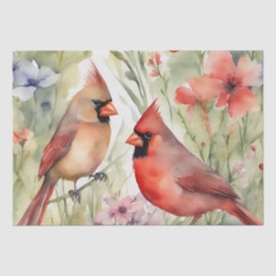 "Kardinal Serenade: Ein Blumenmotiv Seidenpapier