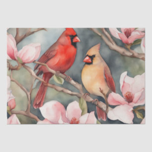"Kardinal Serenade: Ein Blumenmotiv Seidenpapier