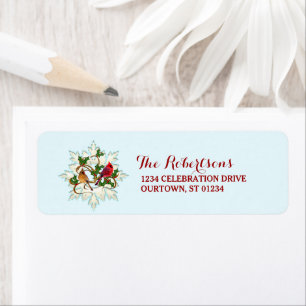 Kardinal Snow Weihnachtsadressen Labels