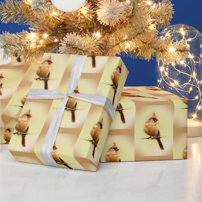 Kardinal Songbird Geschenkpapier (Feiertage)