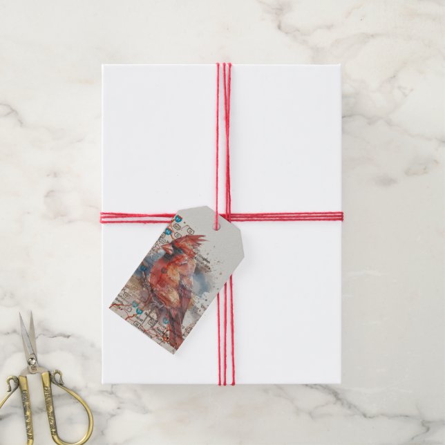 Kardinal über Virginia Road Map Geschenkanhänger (Mit Garn)