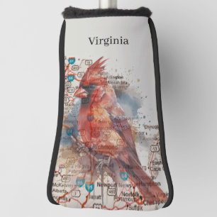 Kardinal über Virginia Road Map Golf Headcover
