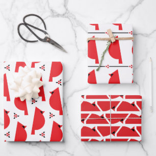 Kardinal-Umschlagpapier für Retro-Flachblatt-Set 3 Geschenkpapier Set