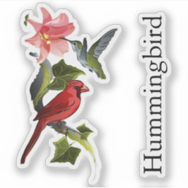 Kardinal und Hummingbird Pink Lilie Benutzerdefini Aufkleber
