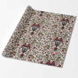 Kardinal und Kerzenlicht Geschenkpapier