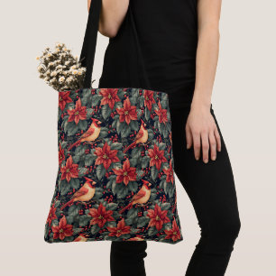 Kardinal und Muster von Poinsettia Tasche