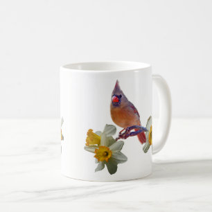 Kardinal und Narzissen - Kaffeetasse