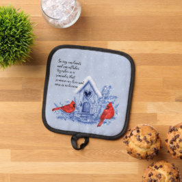 Kardinal und Snow-Pot-Inhaber Topflappen