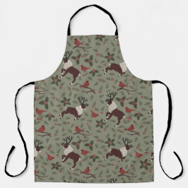 Kardinal und Weihnachtsfeiertag in Reindeer Schürze