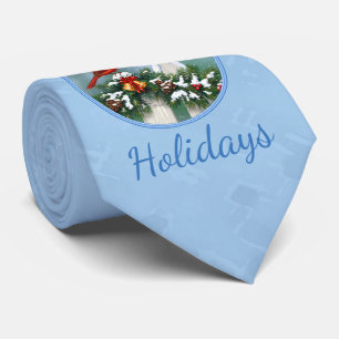 Kardinal und Weihnachtsgarten Krawatte