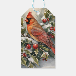 Kardinal und Weihnachtsgeschenk-Tag Geschenkanhänger
