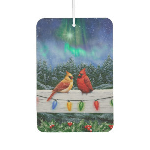 Kardinal und Weihnachtslicht Winterschnee Autolufterfrischer