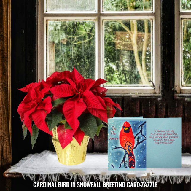 Kardinal-Vogel im Schneefall Karte (Von Creator hochgeladen)