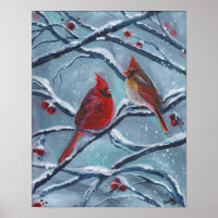 Kardinal Vögel Winter von Renee Lavoie