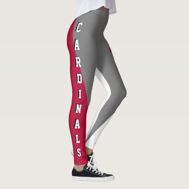 Kardinal von Team & Lüfter Rot/Grau/Weiß-Maskottch Leggings (Rechts)