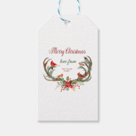 Kardinal Wasserfarbe Antler Rentier Weihnachten Geschenkanhänger