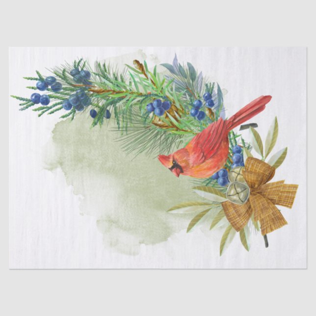 Kardinal Watercolor Seidenpapier (Vorderseite)