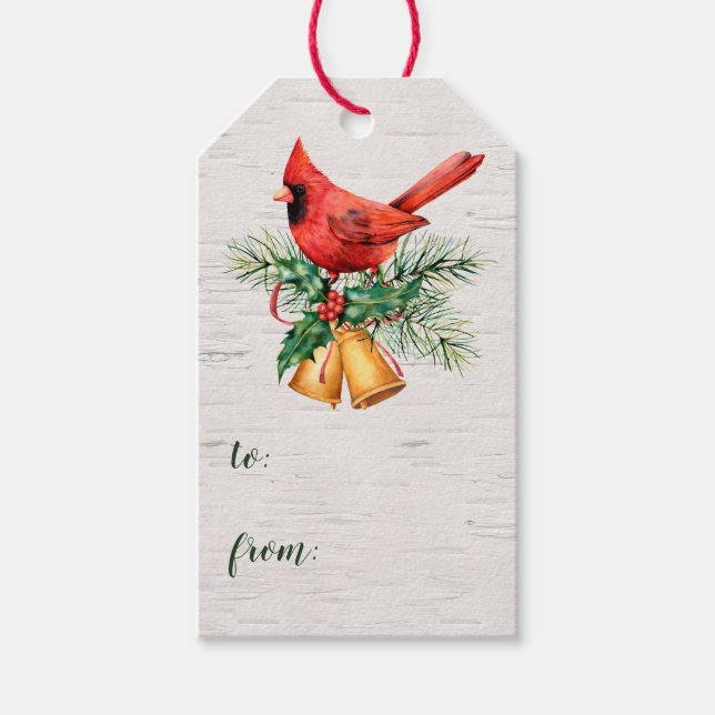 Kardinal Weihnachten bis Weihnachten Geschenkanhänger (Vorderseite)