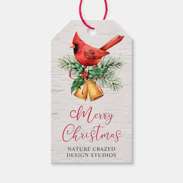 Kardinal Weihnachten Geschenkanhänger (Vorderseite)