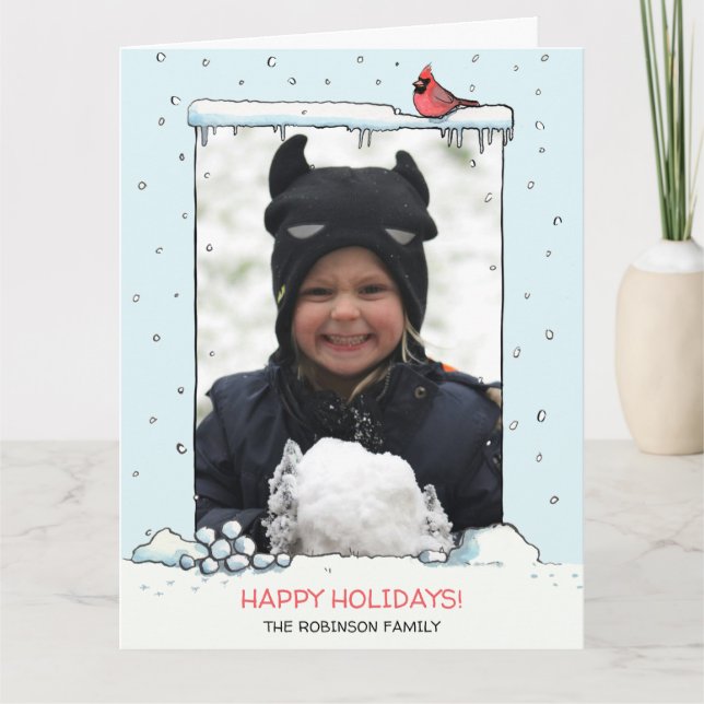 Kardinal Weihnachtskarte, Kardinal Foto Postkarte (Vorderseite)