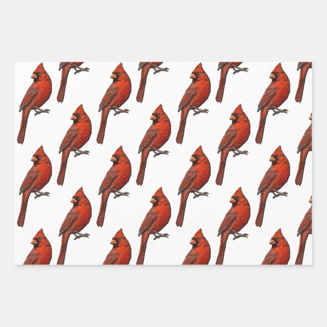 Kardinal Wrapping Paper Flat Sheet Set 3 Geschenkpapier Set (Vorderseite)