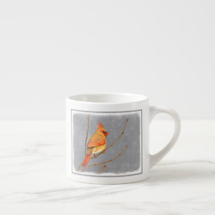 Kardinal zur Zweigmalerei - Originale Vogelkunst Espressotasse