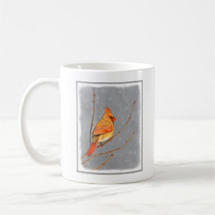 Kardinal zur Zweigmalerei - Originale Vogelkunst Kaffeetasse