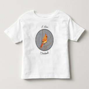 Kardinal zur Zweigmalerei - Originale Vogelkunst Kleinkind T-shirt
