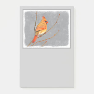 Kardinal zur Zweigmalerei - Originale Vogelkunst Post-it Klebezettel