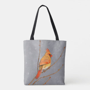 Kardinal zur Zweigmalerei - Originale Vogelkunst Tasche