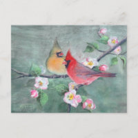 Kardinäle & APPLE BLOSSOMS VON SHARON SHARPE