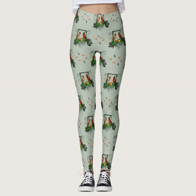 Kardinäle Eckige Leggings (hellgrün) (Vorderseite)