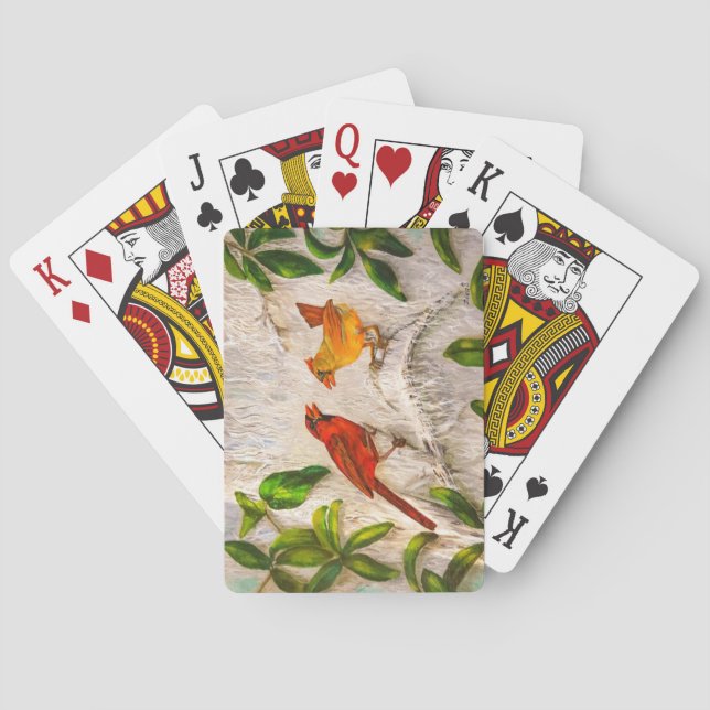 Kardinäle Gesang der Liebe Spielkarten (Rückseite)