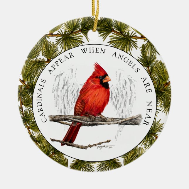 Kardinäle und Engels-kundenspezifisches Keramik Ornament (Vorne)