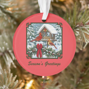 Kardinäle Vogelzuführung & Weihnachtsgarland-Saiso Ornament
