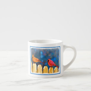 Kardinäle zur Zaunmalerei - Originelle Kunst Espressotasse