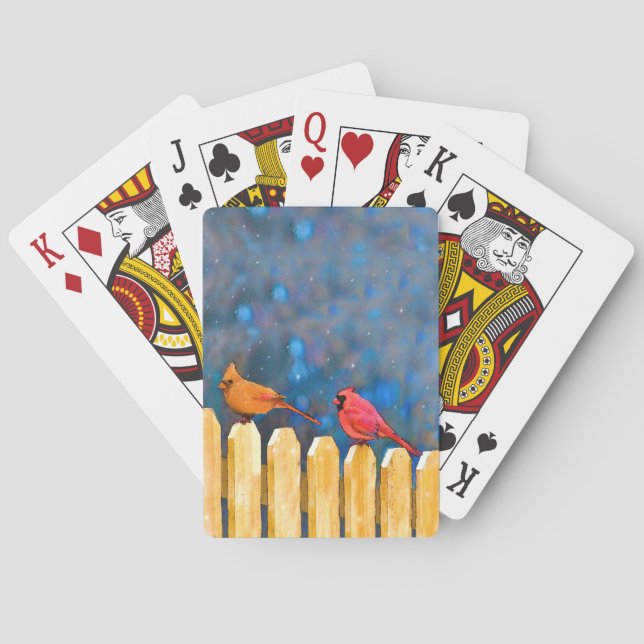 Kardinäle zur Zaunmalerei - Originelle Kunst Spielkarten (Rückseite)