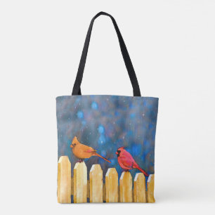 Kardinäle zur Zaunmalerei - Originelle Kunst Tasche