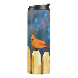 Kardinäle zur Zaunmalerei - Originelle Kunst Thermosbecher
