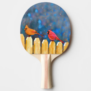 Kardinäle zur Zaunmalerei - Originelle Kunst Tischtennis Schläger