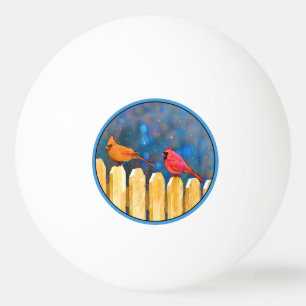 Kardinäle zur Zaunmalerei - Originelle Kunst Tischtennisball