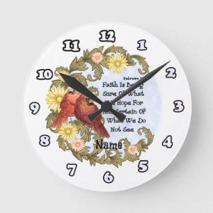 Kardinalen Glaubensuhr Runde Wanduhr