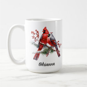 Kardinalpaar Rote Vögel Natur Kaffeetasse