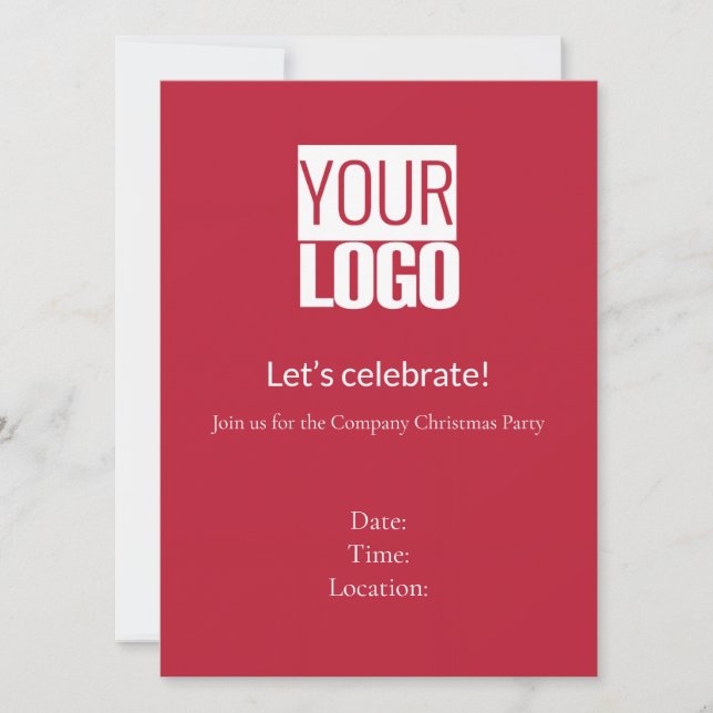 Kardinalrot - Feste Firmenparty Einladung (Vorderseite)
