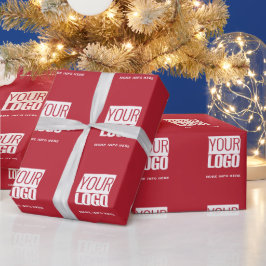 Kardinalrot - individuelles Logo Geschenkpapier