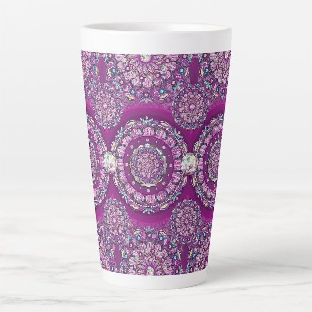 Kardinalrot Rosace Milchtasse (Vorderseite)