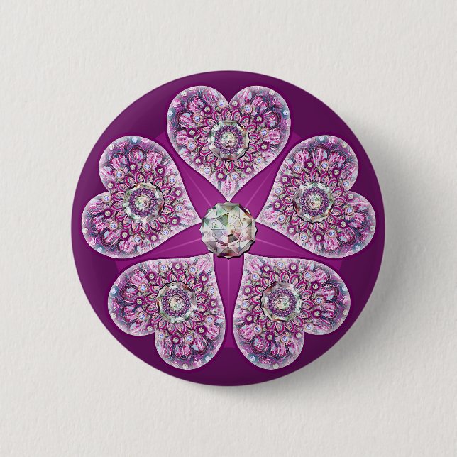 Kardinalrot Rosette Button (Vorderseite)